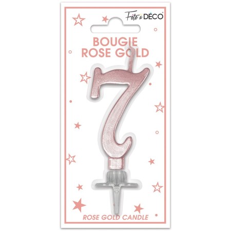 BOUGIE CHIFFRE 7 METAL ROSE GOLD