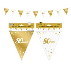 GUIRLANDE FANION 80 ANS OR...