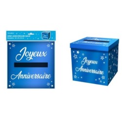 URNE BLEUE METAL ANNIVERSAIRE