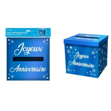 URNE BLEUE METAL ANNIVERSAIRE