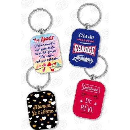 PORTE CLEF METAL TEXTE