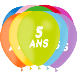 10 BALLONS 5 ANS (1 FACE)