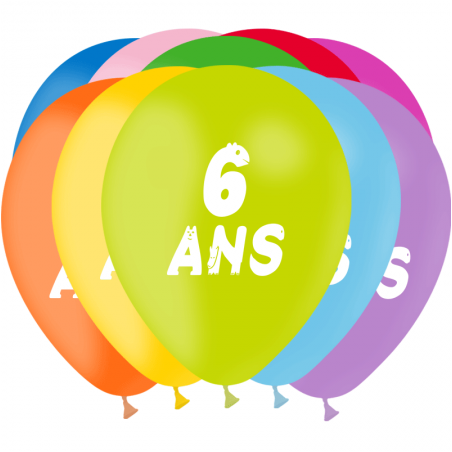 10 BALLONS 6 ANS (1 FACE)