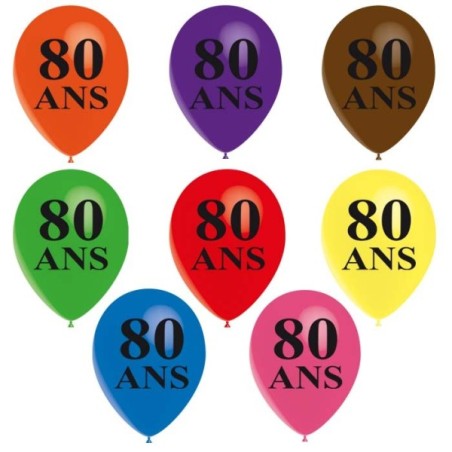 10 BALLONS 80 ANS (1 FACE)