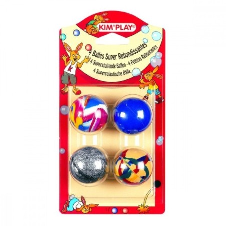 4 BALLES REBONDISSANTES 38MM