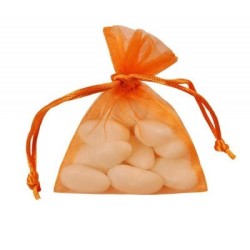 10 SAC ORANGE ORGANZA 10X7,5CM