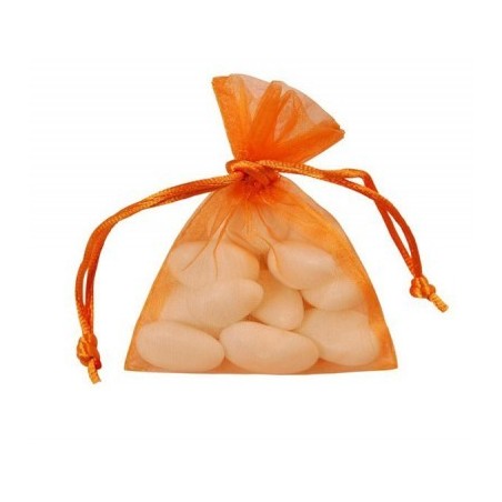 10 SAC ORANGE ORGANZA 10X7,5CM