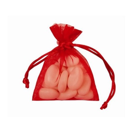 10 SAC ORGANZA ROUGE 10X7,5CM