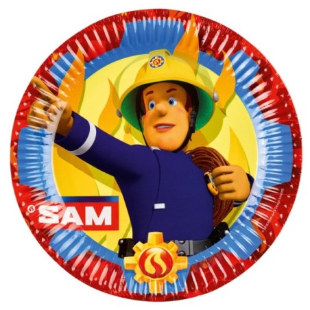 8 ASSIETTES EN CARTON FIREMAN SAM 2017 2