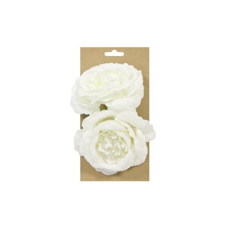 2 ROSES BLANCHES A POSER OU A ATTACHER