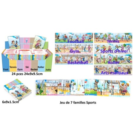 JEU CARTES 7 FAMILLES SPORTS 2A 9X5.6CM