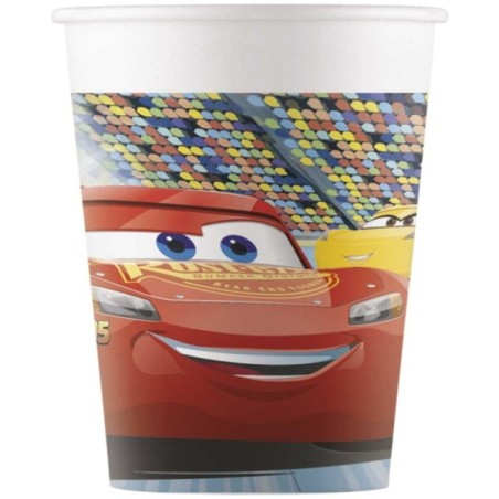 8 GOBELETS CARTON 25CL CARS 3