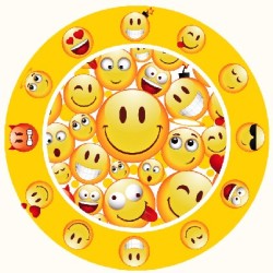 6 ASSIETTE 23CM CARTON EMOJI