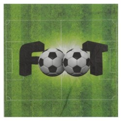 20 SERVIETTES FOOT VERT