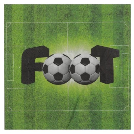 20 SERVIETTES FOOT VERT