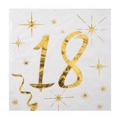 20 SERVIETTES METAL BLANC...