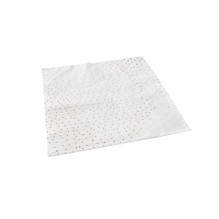 12 SERVIETTES POIS ROSE GOLD