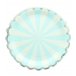 8 ASSIETTE BLEU RAYURE