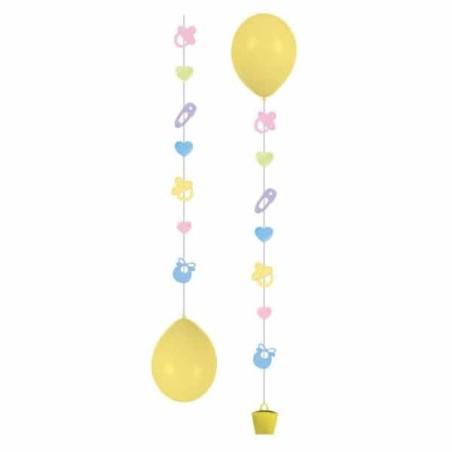 3 FICELLES BEBE POUR BALLONS LATEX 23CM