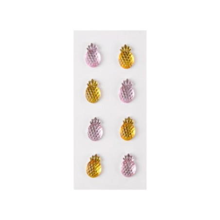 STICKERS EFFET DIAMANT ANANAS ROSE ET OR