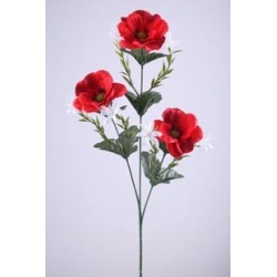 MINI ANEMONE ROUGE 63CM X 3