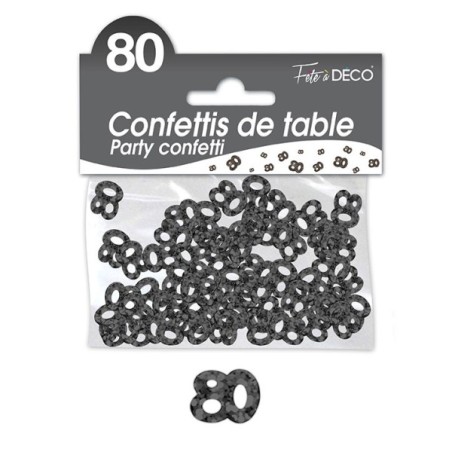 CONFETTIS 80 ANS NOIR