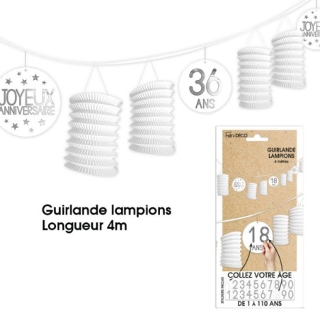 GUIRLANDE BLANCHE LAMPIONS TOUS ÂGES