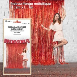 RIDEAU FRANGES ROUGE METAL...