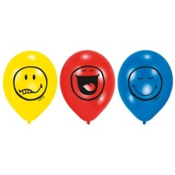 6 BALLONS LATEX SMILEY...