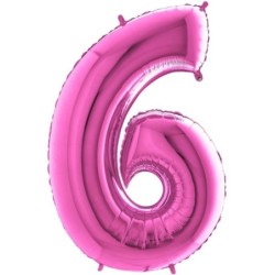 CHIFFRE ALU '6' FUCHSIA...