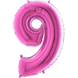 CHIFFRE ALU '9' FUCHSIA...