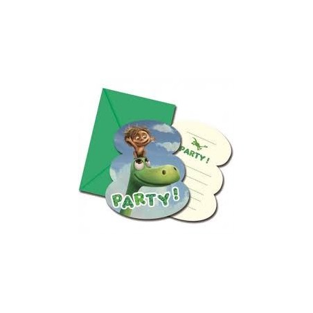 6 CARTES D'INVITATION DINOSAURE+ENVELOPP