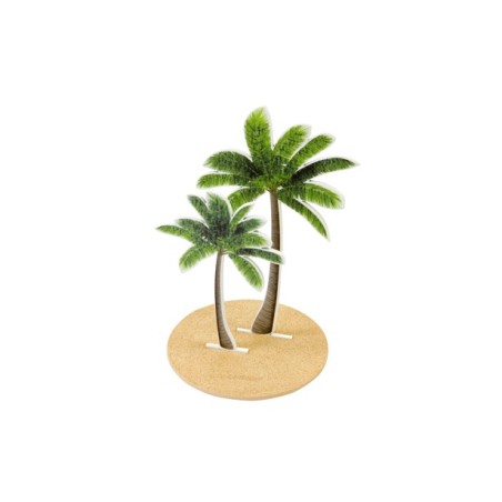 DECO TABLE PALMIER SUR SOCLE SABLE