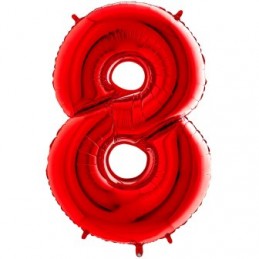 CHIFFRE 8/34CM RED 14"