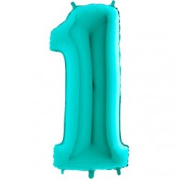 CHIFFRE 1 40"/102CM TURQUOISE