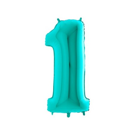 CHIFFRE 1 40"/102CM TURQUOISE