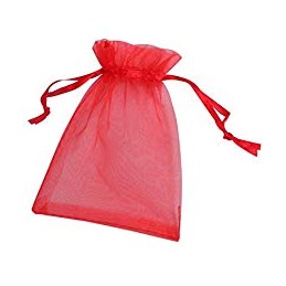 50 SACS ROUGE ORGANDI 7X10CM