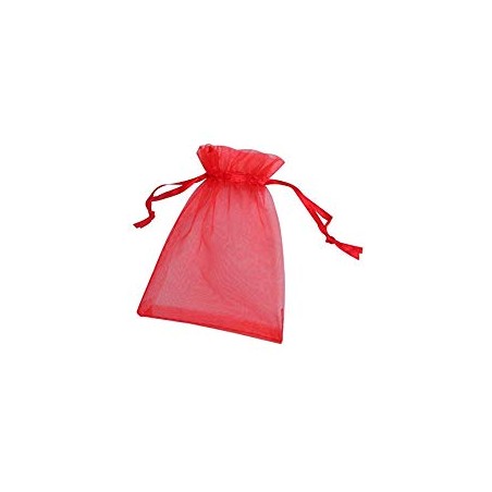 50 SACS ROUGE ORGANDI 7X10CM