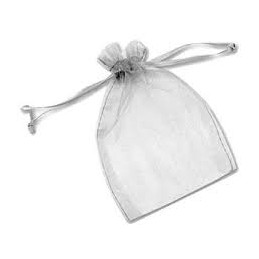 50 SACS ARGENT ORGANDI 7X10CM