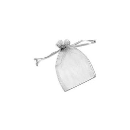 50 SACS ARGENT ORGANDI 7X10CM