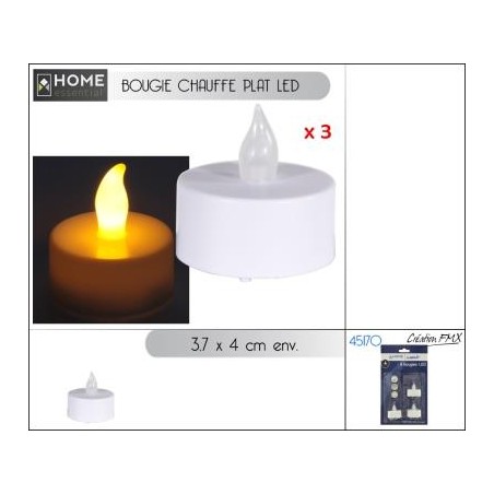 3 BOUGIE LED CHAUFFE PLAT